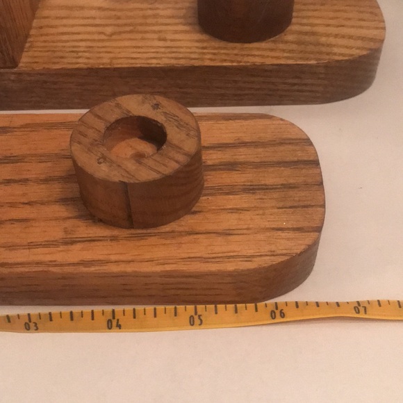 Set of Two Oak Taper Candle Holders - Picture 8 of 10